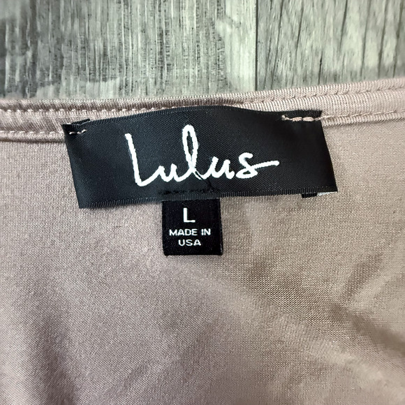 Lulus Mauve Long Sleeve V-Neck Dress Large Modal Blend Made in USA Soft Stretchy - Picture 2 of 5